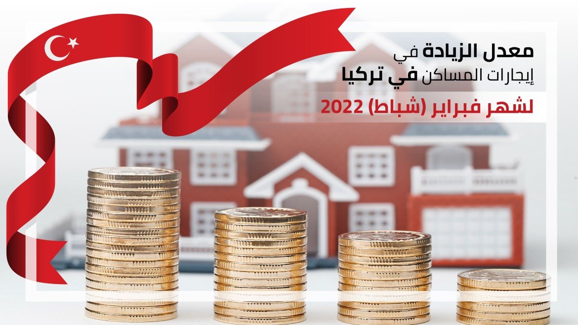 معدل الزيادة في إيجارات المساكن في تركيا لشهر فبراير (شباط) 2022