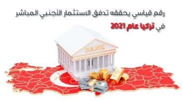 رقم قياسي يحققه تدفق الاستثمار الأجنبي المباشر في تركيا عام 2021